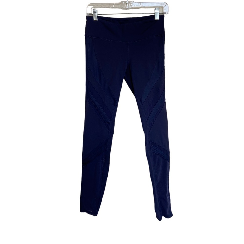 ALO Yoga Navy Blue Mesh Panels Leggings